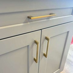 Brushed Champagne Gold Modern Slim Cabinet Handles Bar Pulls Kitchen Bathroom