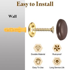 8Pcs 16.8mm Decorative Caps Cover Nails Zinc Alloy Screw Covers Caps Brown