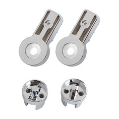 1 Set Chrome Plating Bath Hinge Brackets for Shower Door Glass Support