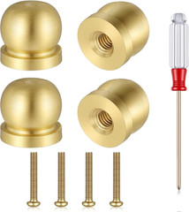 4Pack Mini Solid Brass Cabinet Knobs 1/2″ Gold Round Drawer Pulls Jewelry Box