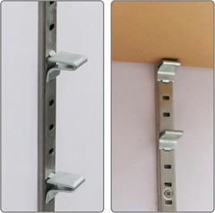 20 Pcs Adjustable Steel Pilaster Shelf Support Clips Shelving Bracket Clips