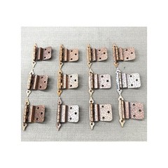 Vintage Hammered Copper Cabinet Hinges – Set of 12 Rustic Hardware (No Screws)