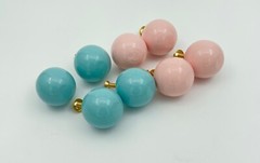 Vintage Round Resin/Wood Childrens Pink and Baby Blue Drawer Pulls Set of 4 Each
