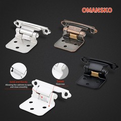 50 Pack 25 Pairs Self Closing 1/2″ Overlay Cabinet Door Hinges – White Face Moun