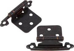Oil Rubbed Bronze Cabinet Hinges for Kitchen Cabinets (10 Pair -20 Pcs) -1/2″ Ov