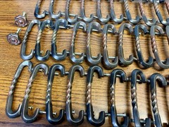 Lot of 43 Twisted Cabinet Drawer Pull Handles ORB Bronze w/ Screws + 2 Knobs