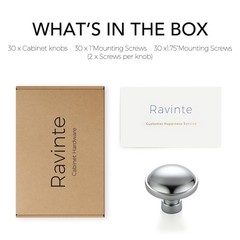 Ravinte Polished Chrome Kitchen Pulls Cabinet Handles 1-1/4 Inch 30 Pack