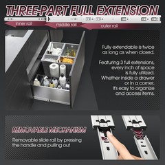 Shuhang 1 Pair 150 Lb Load Capacity Heavy Duty Drawer Slides 22 Inch Full
