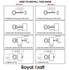 Royal Kraft Vintage Black Hand Painted Ceramic Pull Knobs Set of 10, Sknob010