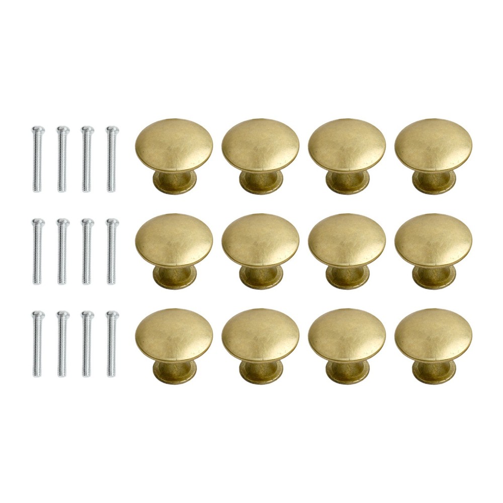 Rustic Style Antique Brass Wardrobe Knobs Set of 12 for Drawer Decoration