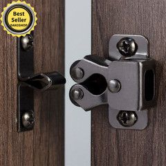 8 PCS Cabinet Latch Double Roller Catch Hardware for Cupboard BlackNickel…….