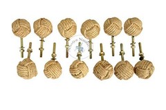 Set of 12 Jute Rope Cabinet Knobs – Beach Style Drawer Pulls & Door Pack of 12