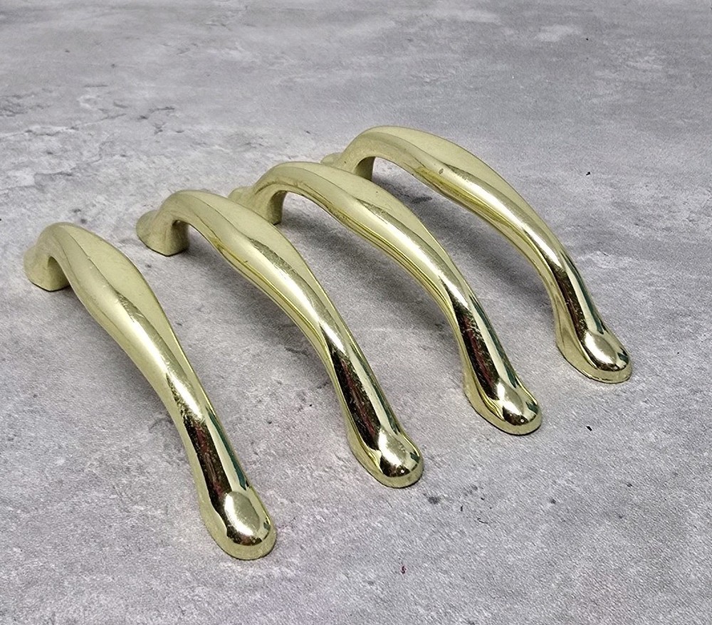 4pc-1999 KBC Gold Tone Metal Drawer Pulls 3″ Centers Brass