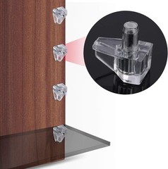 5 mm Clear Shelf Support Pegs Cabinet Clips Holder Plastic Bookcase Self-Lock…