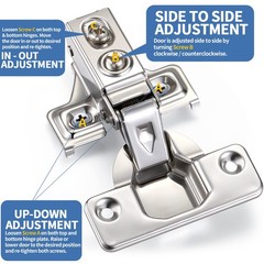 Chumia 100 Pack Soft Closing Cabinet Hinges For Kitchen 1/2 Inch Partial