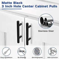 30 Pack 3 Inch Kitchen Cabinet Handles Matte Black Cabinet Pulls Black Drawer
