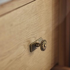 2 Pack Vintage Antique Brass Sunburst Cabinet Knobs with Linear Backplate – O…