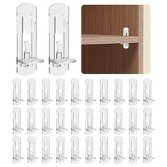 32 PCS Cabinet Shelf Clips 5mm, 3/4″ Kitchen Cabinet Shelf Clips, Cabinet Shelf