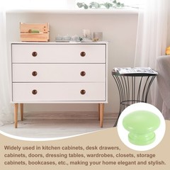 10Pcs Round Wood Drawer Knob 1 1/4″ Mushroom Shape Knobs Light Green