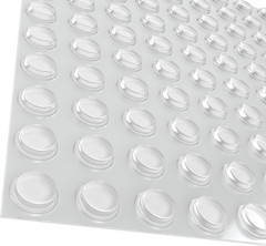 100 Clear Cabinet Door Bumpers – 1/2” Adhesive Bumper Pads for Drawer, Cupboard,