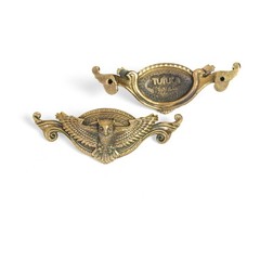“Flying owl” vintage solid brass cabinet handle – dresser drawer pull, handmade