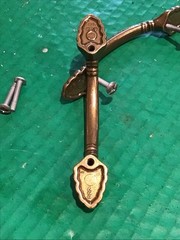 Lot of 2 Amerock 1333 Elegance Brass Cabinet Pull Handle Pat Pending w/ Screws