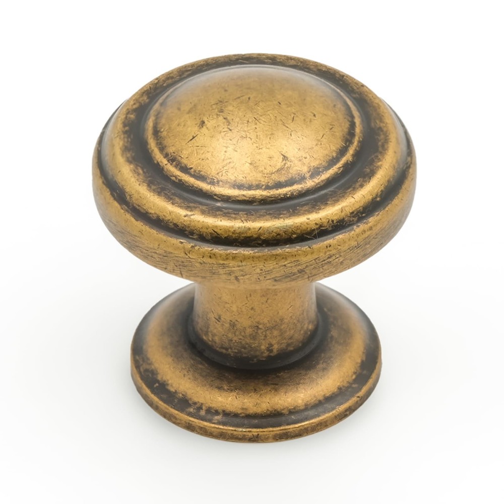 10 PCS Antique Brass Cabinet Knobs Single Hole Pulls 1 Inch Drawer ZH0086
