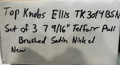 Top Knobs Ellis TK3014BSN Set of 3 7-9/16″ Telfair Pull BRUSHED SATIN NICKEL New