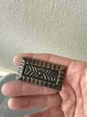 Vintage Cast Iron Cabinet Knob Geometric Rustic Drawer Pull Bronze 2”x1”