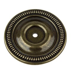 GlideRite 2-1/2 in. Antique Brass Round Classic Cabinet Knob Backplate (10-Pack)