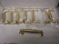 8 yes 8 Brushed Brass Cabinet Handles Drawer Pulls Cupboard Pulls 3in. C-C