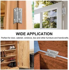 10 Pack 3 Inch Stainless Steel Folding Hinges for Door Window Wooden Chest Box