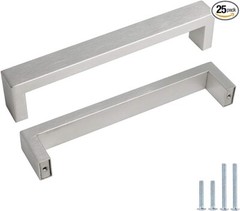 Probrico (25 Pack) Wide Style Drawer Pulls Brushed Nickel Cabinet Handles 6-3/10
