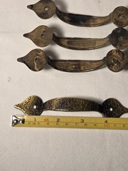 Hammered Brass Drawer Pull Centers: 3 1/4″ Pack of 4. 5 ” Long