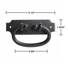 Black Wrought Iron Cabinet Pulls Hepplewhite Handle 5.25″ W Drop Style Pack of 6