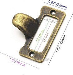 30PCS Zinc Alloy 0.9″x 1.9″ Antique Bronze Apothecary Drawer Pulls Card Catal…