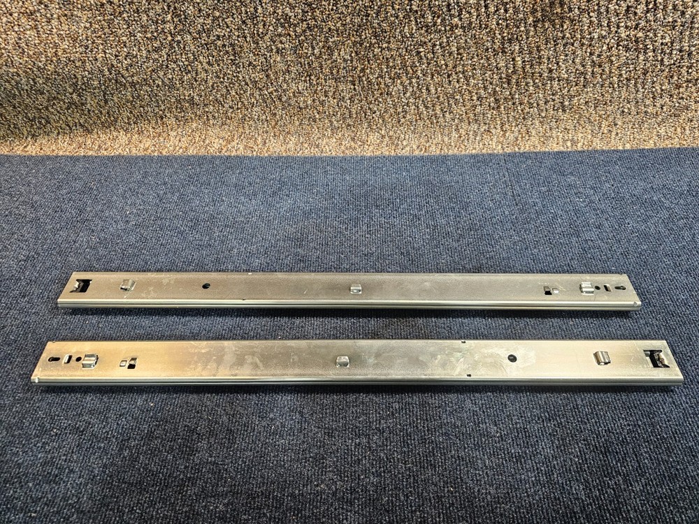 (QTY 2) Heavy Duty Full Extension 27-inch Drawer Slide, Stainless Steel Silver