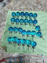 (26) Pcs Crystal Glass Cabinet Knob Round Shape Drawer Cabinet Pulls