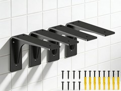 6 INCHx 4 INCH (with Brace Shelf Support Bracket Heavy Duty, L Shelf Brackets…