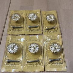 6 New French Provincial White Washed Cabinet Drawer Knob 1 1/16” Montgomery Ward