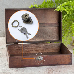 Cabinet Drawer Lock with Keys, Antique Bronze, Zinc Alloy, 1 Pack | Smooth Opera