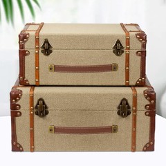 2 Pcs Leather Handles for Drawers Trunk Khaki Brown Suitcase Luggage Pulls
