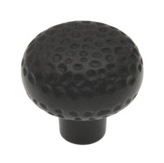 Warwick Rustic Wrought Iron Black 1 1/4″ Hammered Cabinet Knob Pull DH1003BL