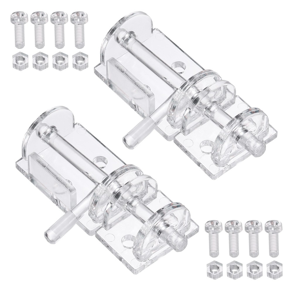 Clear Door Latch, (Transparent)(2 Pcs), Hinge Buckle Lock with Screw Pin
