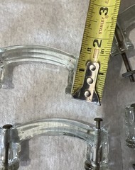 Antique Glass Cabinet, Drawer Pulls Original Vintage Set Of 6