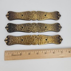 Vtg Knob Back Plate RD 1971 CAN 176A-1 Brass 3″ Center Holes 5-1/2” L Lot Of 3