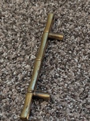 Lot of 20 Vintage Faux Bamboo Cabinet Drawer Pull Handles Antique Brass 3″ CTC 5