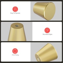 Brushed Brass Gold Cabinet Knobs Round Small Drawer Pulls Hardware 10 PCS