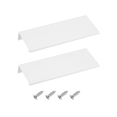 2pcs Cabinet Edge Finger Pull 150mm 5.91″ Hidden Drawer Edge Handles White