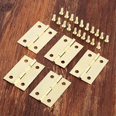 Vintage Gold Zinc Alloy Furniture Cabinets Decor Wooden Box Flat Hinges 10Pcs
